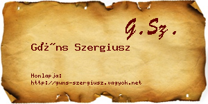 Güns Szergiusz névjegykártya